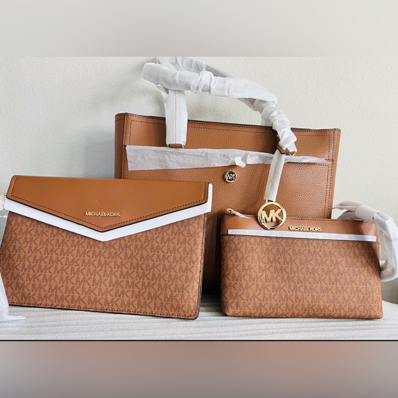 NWT Michael Kors MK Maisie 3 in 1 Leather Large Tote - Picture 2 of 12